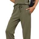 Glamaker Womens 2 Piece Summer Outfit Lounge Set Cap Sleeve Polo Top And Pant Set Tracksuit Travel Matching Outfit 2025 (X-Large, Army Green)