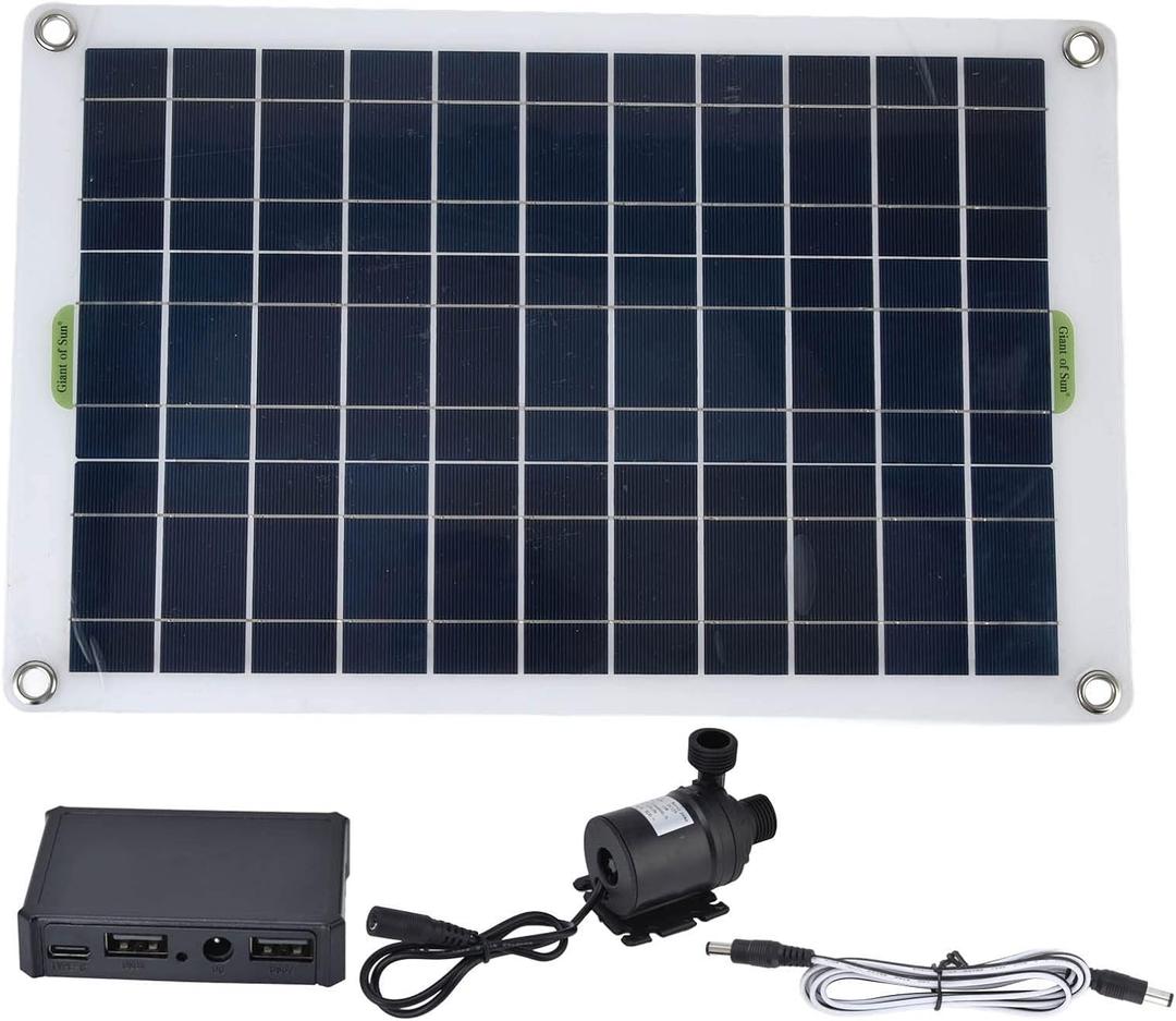 Solar Kit, 800L h Solar Powered Submersible Pump with 50W 12V Solar Panel, Ideal for Small Pond, Garden, Pool, Fish, Birdbath, Hydroponics, Aquaculture