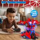 Spider Transform Remote Control Car Toys for Boys 4-7,2.4GHz RC Cars with Dual-Color Lights,Fast 360°Rotation,One-Click Deformation,Toys for 3 4 5 6 7 8 9 10 11 12 Year Old Boys