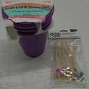 OGGI Wooden Cocktail Picks Sticks 15 pcs - Wooden Martini Picks with Colored Balls, Reusable Metal Cocktail Skewers, Martini Sticks for Olives, Appetizers, 4.25" / 11cm And Little Table Cups Ages 3+