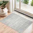 Valenrug Door Mat 2x3 - Stain Resistant 2x3 Entryway Area Rugs for Living Room, Non Slip Backing Large Area Rugs for Bedroom, Foldable Machine Washable Area Rug (2'x3', Grey)