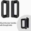 Sliding Door Handle Set (No Lock, Non-Keyed), Fits 5-5/8 Inch Screw Hole Spacing 2 Replacement White Diecast Sliding Patio Glass Door Handles Pulls - Black