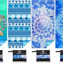 Lightweight Thin Microfiber Beach Towel Sand Free Quick Dry Absorbent Compact Soft Pool Swim Travel Towels Extra Large Oversized Beach Accessories Packable Essentials Stuff Gifts for Adult (32x71 inch, 2 Pack Green Marble)