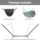 SUNCREAT 2-in-1 Convertible Backyard Fabric Hammock with Stand, Large Hammocks for Outside, Patented, Light Green Stripes