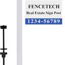 5.3ft Vinyl PVC Real Estate Sign Post, Realtor Yard Sign Post, 36" Arm Holds Up to 24" Sign - White (No Sign)