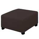 Easy-Going Stretch Ottoman Cover Folding Storage Stool Furniture Protector Soft slipcover with Elastic Bottom (Medium, Chocolate)