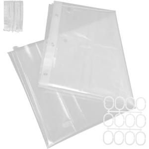 FAVOMOTO Peva Bathroom Shower Curtain with Rustproof Metal Grommets and Hooks Clear Decorative Partition Liner with Magnetic Weights for Privacy and Dust Resistance