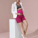Maacie Maternity Hiking Shorts Quick Dry Waterproof 5" Workout Sports Shorts Outdoor Casual Hot Pink (Pink, S)