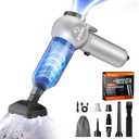 Saker Car Vacuum Portable 6-in-1 Handheld Cordless Vacuums, 20000PA Suction, 7800mAh Blower, Window Breaker, Seatbelt Cutter for Car, Home & Office Cleaning SW102 Silver