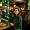 St. Patrick's Day Headband for Women, Lucky Shamrock Hair Accessory with Rhinestones, Green Crystal Knotted Hairband for Irish Holiday, Parade & Party