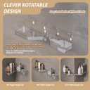 Corner Shower Caddy, Wall Mounted Acrylic Shower Shelf with Adhesive Tapes,Drainage Holes,Adjustable Angles,No Drilling,Hanging Shower Storage Organizer for Bathroom Toilet Kitchen Organization