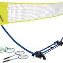 EastPoint Sports Badminton Sets; Easy Set Up or 4-Way Styles, Backyard Game Includes Portable Net, 4 Badminton Rackets, 2 Shuttlecocks and Accessory Bag for Storage