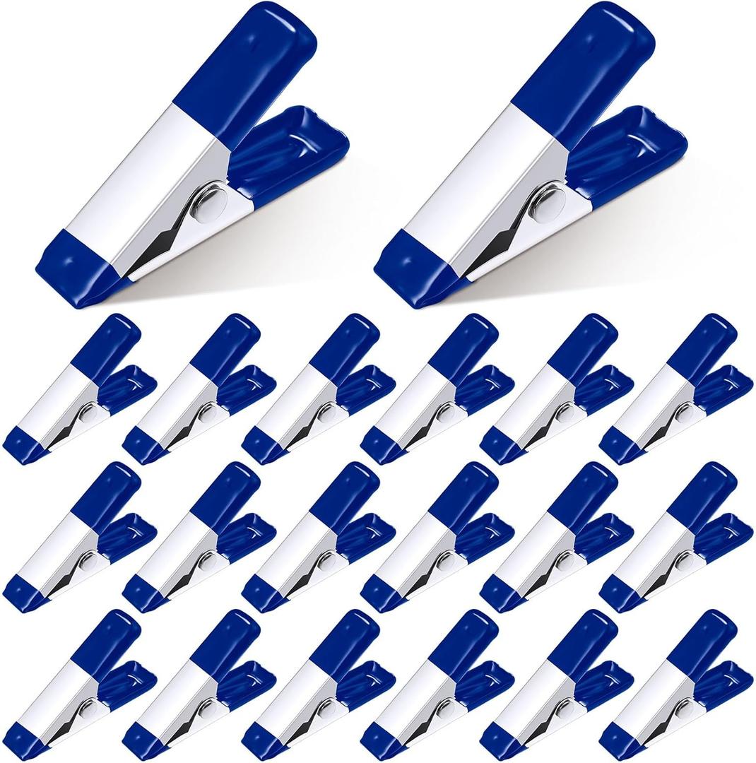Honeydak 100 Pcs 2 Inch Mini Metal Spring Clamps Bulk 3/4 Inch Jaw Opening Rubber Tips Clips Small Spring Clips Heavy Duty Clamps for Crafts Backdrop Garden Photo Studio Wood Working DIY(Blue)