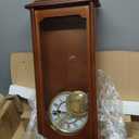 Bedford Clock Collection Jacob 22.75 Inch Mahogany Chiming Pendulum Wall Clock
