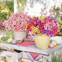 AmyHomie 20 Bundles Artificial Flowers for Outdoor Outside Spring Summer Decoration UV Resistant Faux Flowers No Fade Fake Plastic Plants Garden Porch Window Box Decorating (Pink)