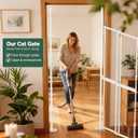 74.80-98.43" Extra Tall Cat Gate for Doorway, Wide Adjustable 20.8"-38" Clear Pet Safety Gate, Auto Close No Drilling Full Door Gate for Stairs, Studio, Kitchen- White