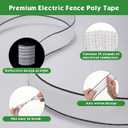 2 Pcs Poly Tapes for Electric Fence Horse Fence Tape Wire, 500 Feet(152.40m) Length Tape for Electric Fence, 2 Inch Wide(50.8mm) Fencing Tape for Livestock(White)