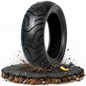 130/60-10 Tubeless Tire for Scooter, 130/60/10 48J Replacement Street Tires for Front or Rear Wheel | Fits on 10 Inch Rim | Provides Reliable Traction
