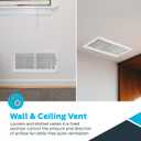 EZ-FLO 14 x 6 Inch (Duct Opening) Air Vent Cover for Wall or Ceiling, Two-Way Ventilation Register, Solid Steel HVAC Register Cover, White, 61613