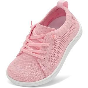 LeIsfIt Toddler Shoes Girls Boys Wide Shoes Kids Zero Drop Minimalist Sneakers Barefoot Slip on Tennis Sneakers,Pink,40