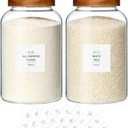 KEYWING 1 Gallon Large Glass Jars With Airtight Lid, 2Pcs Glass Food Storage Containers With Lids, Flour Rice Contianers for Pantry Kitchen Organization Egg Cookie Sugar Cereal (128 oz /3800ml)