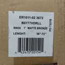 EXCLUSIVE HOME Torch 1" Curtain Rod and Coordinating Finial Set, Matte Bronze, Adjustable 36"-72"