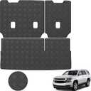 Cargo Liner & Backrest Mat for 2015-2020 Chevrolet Tahoe/GMC Yukon(Not for XL) - Custom Fit PU Leather Trunk Liner - All Weather Cargo Mats for Chevy Tahoe/GMC Yukon 2015-2020 (with 3rd Row Backrest Mat, Black Diamond)