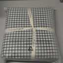 MooMee Gingham Duvet Cover Set 100% Washed Cotton Linen Like Textured Breathable Durable Soft Comfy Modern Checkered Design (Mini Gingham Forest Green, Full 80"x90")