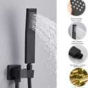 High Pressure Brass Handheld Shower Head,Square Shower Head with Wall Connector and 58-Inch Hose Kit for Bathroom Systems,Modern Style