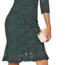 Atnlewhi Womens 3/4 Sleeve Slim Fit Lace Cocktail Dresses Party Wedding Guest V Neck Formal Evening Bodycon Dress (Green, M)