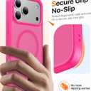 Magnetic for iPhone 17 Pro Case,[Anti-Slip][Compatible with MagSafe][Military Grade Drop Protection] Shockproof Protective Translucent Matte Phone Case for iPhone 17 Pro Case,Hot Pink
