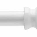 Kenney KN55250 Davenport Ball End Petite Café Decorative Window Curtain Rod, 28-48" Adjustable Length, White Finish, 1/2" Diameter Steel Tube, Set of 4 Packs