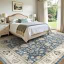WITSHOCK 5x7 Area Rugs for Living Room: Machine Washable - Non Slip Modern Abstract Rug for Bedroom Dining Room - Stain Resistant for Household - Pet Owners (Blue)