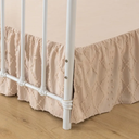 Bed Skirt Queen Size，Ruffled Cream Bed Skirt with Split Corners，Queen Bed Skirt 14 Inch Drop, Boho Tufted Shabby Chic Queen Size Bed Skirt, Bed Skirts Queen Size