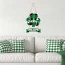 St Patricks Day Decorations St Patricks Day Wreath Shamrock Door Decorations Wooden Buffalo Plaid Shamrock Wreaths for Front Door Hanger Lucky Welcome Sign for Porch Wall Indoor Home Decor