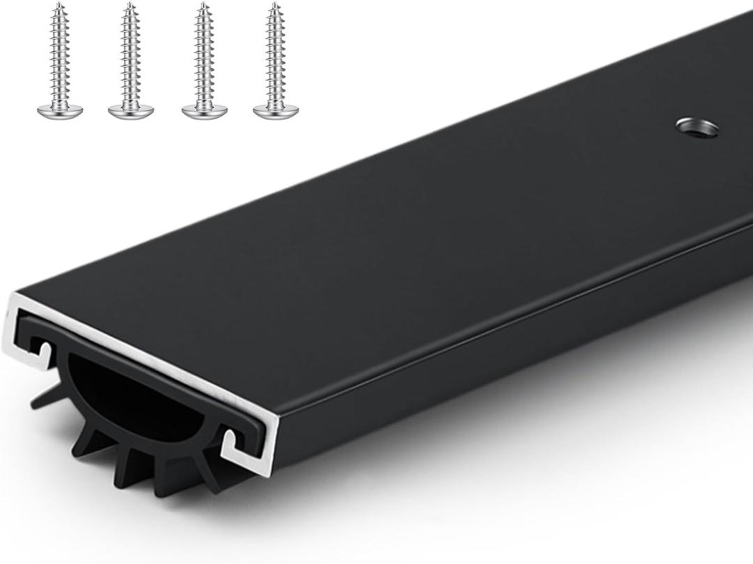 FoldTier 1 Pack Black 36 Inch Door Sweep for Bottom, Door Draft Stopper