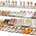 MISSLO Long 3 Tier Shoe Rack for Closet Shoe Organizer Storage Stackable Wide Shoe ,  Women Heels, Boots
