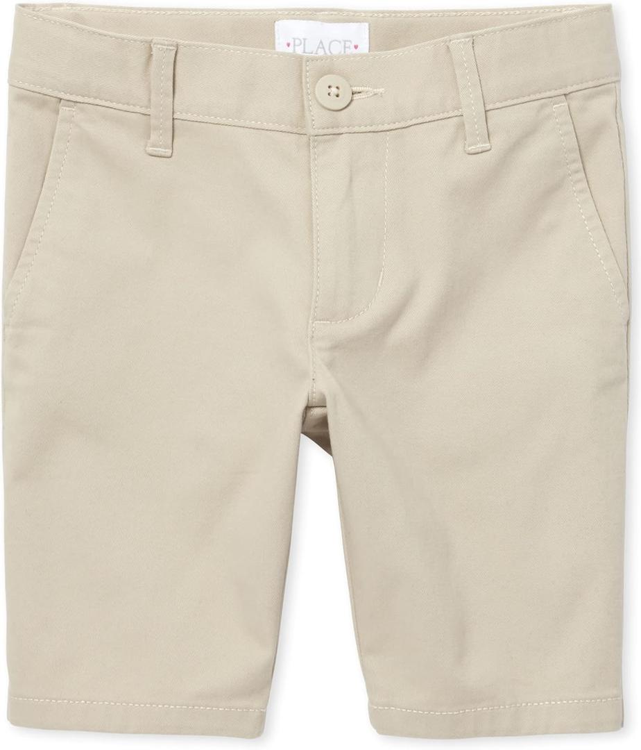 The Children's Place Girls Size Uniform Shorts, Biscuit 2, 6 Slim