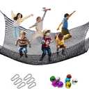 Tongmo Climbing Cargo Net, 6.5' X 9.8' Double Layers Playground Safety Net, Kids Backyard Climbing Net, Used for Treehouse Accessories with Storage Bag and Carabiners (black)