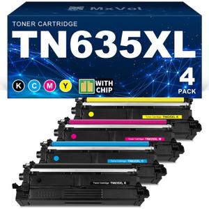 TN635XL TN635 High Yield Toner Cartridge Compatible Replacement for Brother TN 635XL TN-635XL Toner to use with MFC-L8930CDW HL-L8430CDW HL-L8570CDW MFC-L8730CDW MFC-L8970CDW MFC-EX575 Printer 4-Pack