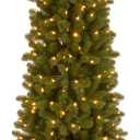 National Tree Company 7.5 ft Pre-Lit Downswept Douglas Fir Slim Artificial Christmas Tree, 350 Clear Lights, 796 Tips, Includes Stand, Green