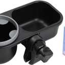 Universal Snack Tray for Stroller with Stroller Cup Holder, Universal Stroller Snack Tray with Cup Holder, Stroller Tray Attachment and Stroller Accessories (Grey)