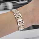 Bling Bands Compatible with Fitbit Charge 6/Charge 5, Dressy Metal Bracelet Luxurious Rhinestone Replacement Wristband for Women, Silver Black Gold