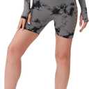 Tie Dye Workout Shorts for Women High Waist Scrunch Butt Lift Seamless Booty Gym Yoga Shorts (L)