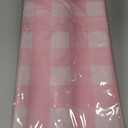 Kesfey 3 Packs Pink Gingham Tablecloth Pink and White Checkered Tablecloths 54 x 108 Inches Disposable Plastic Gingham Tablecovers Waterproof Rectangle Picnic Table Covers for Birthday Party Supplies