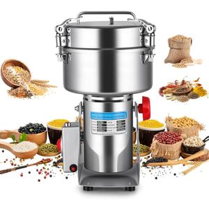 Powerful 3600W Grain Mill Grinder 2500g Stainless Steel, 36000 RPM Triple-Blade System, 270 Swing for Easy Flour Making, 30-300 Mesh Adjustable, for Home Kitchen & Coffee Shop