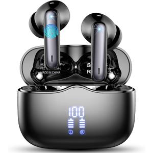  Xinwld Wireless Earbuds, Bluetooth 5.3 Headphones in Ear with HiFi Stereo Deep Bass, 4 ENC Noise Cancelling Mic Wireless Earphones 40H Playtime, USB-C