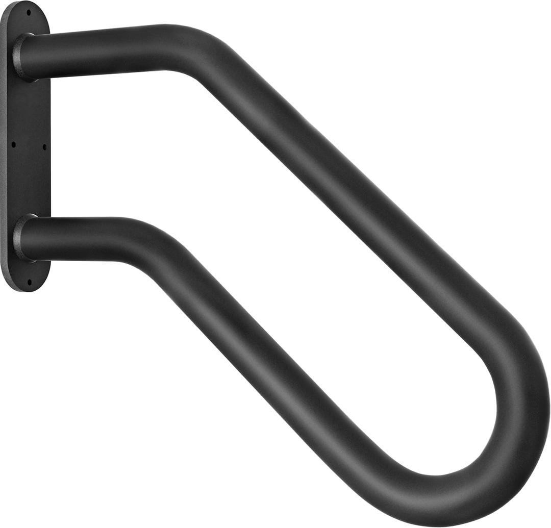 Hand Rails for Outdoor Steps, Exterior 1-3 Steps Handrails, Wrought Iron Heavy-Duty Stair Railing, U-Shaped Rail for Garage, Porch, Deck, and Garden (Upgrade)