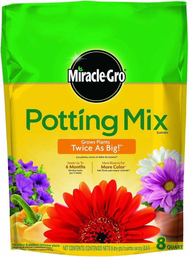 Miracle Gro 75678300 8 Qt Potting Mix 0.21-0.11-0.16