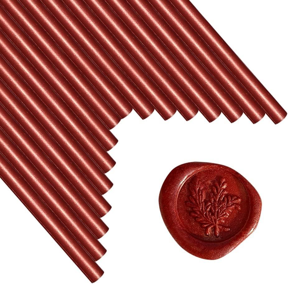 16 PCS Red Small Glue Gun Sealing Wax Sticks for Mini Glue Gun, Make Seals for Wedding Invitations/Thanks Card/Envelopes/Teenager Boys Xmas Gift Wrapping/Baby Shower Card Gifts